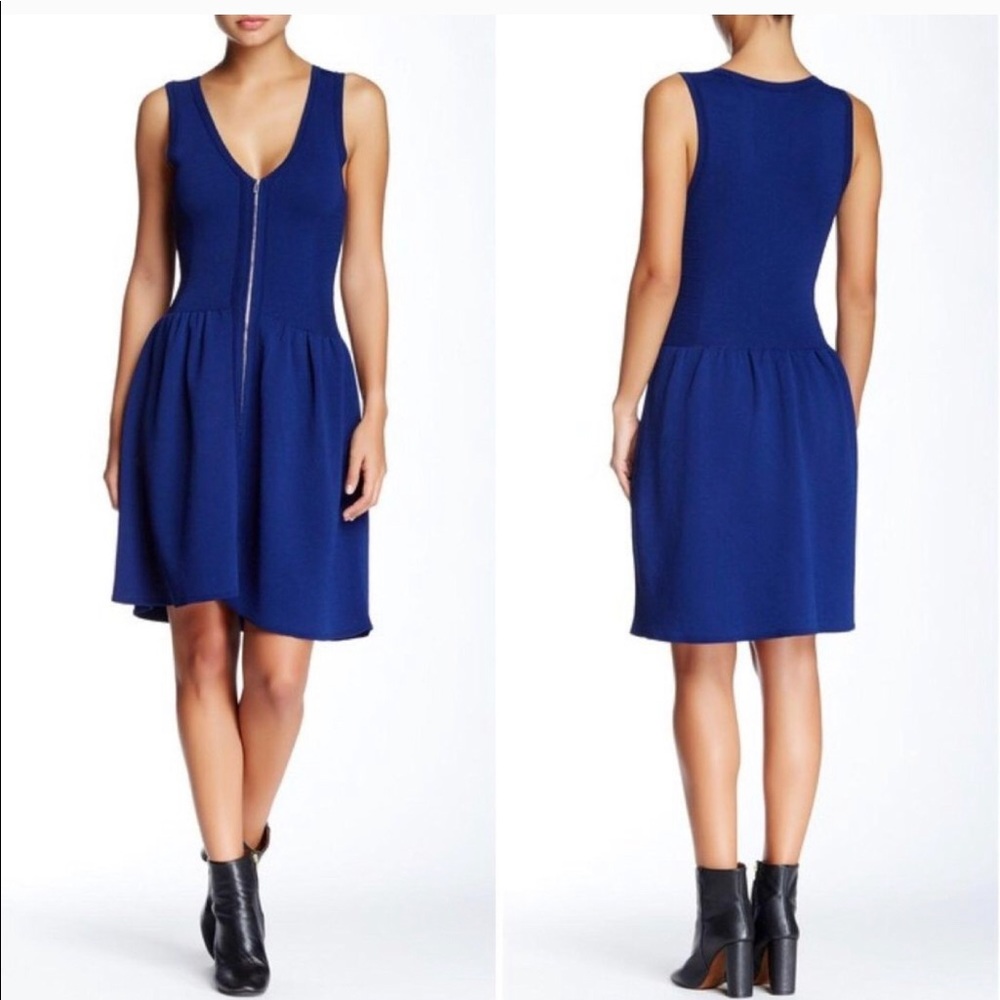 Sandro Paris 3 Dress Savage Blue V Neck